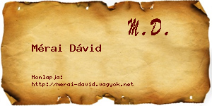 Mérai Dávid névjegykártya